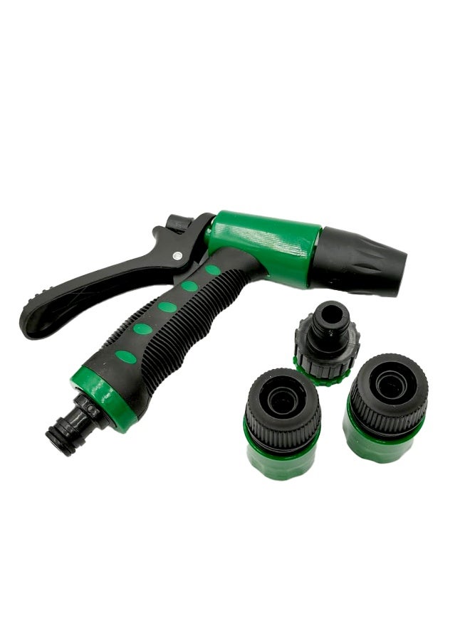 دبليو إل مجموعة مسدسات رش المياه متعددة الوظائف، 4 قطع، فوهة خرطوم حديقة، دش قابل للتعديل، رذاذ مسطح، بخاخ موفر للمياه، بخاخ زناد، غسيل سيارات، ري العشب، سقي النباتات، وصلة خرطوم، مجموعة محول سريع، مجموعة أدوات تنظيف منزلية خارجية احترافية - Image 3