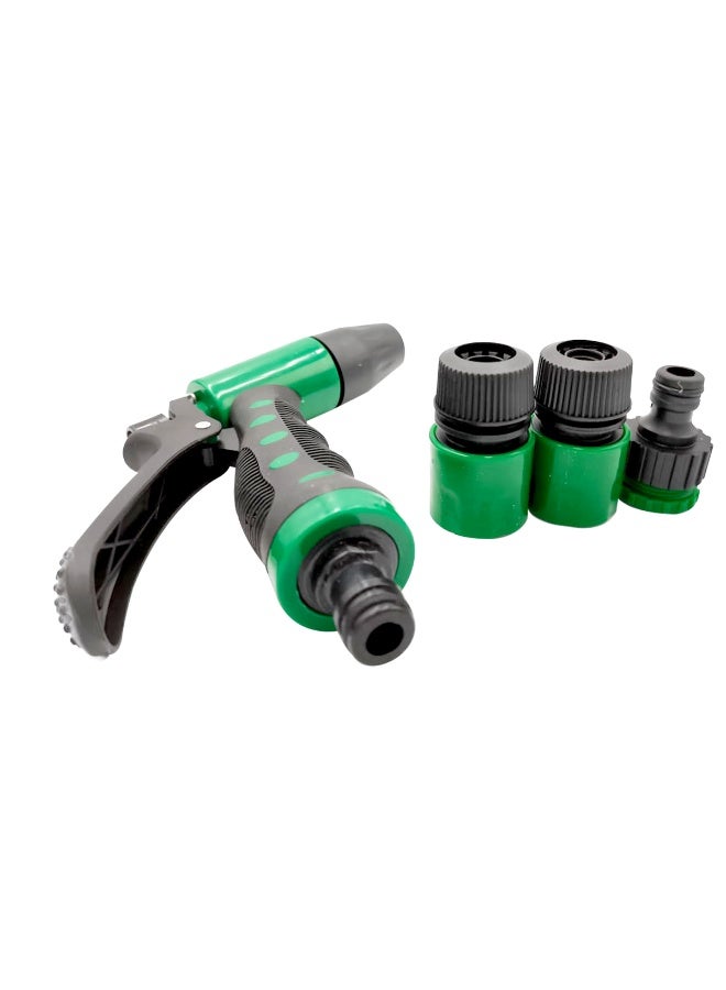 دبليو إل مجموعة مسدسات رش المياه متعددة الوظائف، 4 قطع، فوهة خرطوم حديقة، دش قابل للتعديل، رذاذ مسطح، بخاخ موفر للمياه، بخاخ زناد، غسيل سيارات، ري العشب، سقي النباتات، وصلة خرطوم، مجموعة محول سريع، مجموعة أدوات تنظيف منزلية خارجية احترافية - Image 2