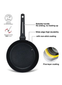 FERRO Fissman Frying Pan Ferro 22x5.0Cm with Induction Bottom Premium Non Stick Fry Pan Ideal for Searing Frying and Cooking Durable & Stylish Cookware for All Heat Sources (Aluminium With Non Stick Coating)  - Image 4