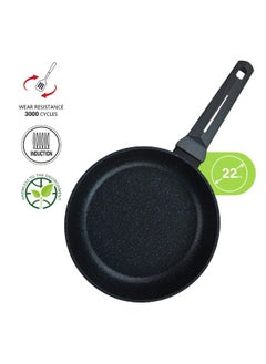 FERRO Fissman Frying Pan Ferro 22x5.0Cm with Induction Bottom Premium Non Stick Fry Pan Ideal for Searing Frying and Cooking Durable & Stylish Cookware for All Heat Sources (Aluminium With Non Stick Coating)  - Image 3