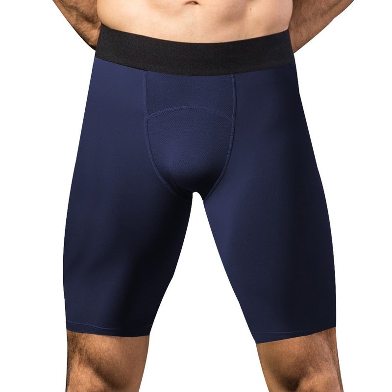 Generic Mens Pro Tight Shorts Fitness Running Mesh Quick-Dry navy blue