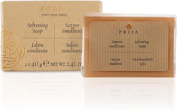 Prija Softening Vegetable Soap Gift Pack for Hand Cleansing and Moisturising Premium Enriched Hydrating Hand Soap with Vegetable Glycerin in Travel Size 4 x 40g - Image 1