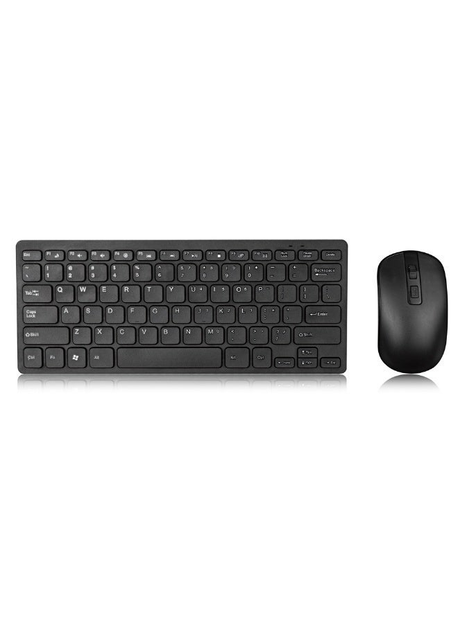 مجموعة كومبو لوحة مفاتيح وماوس لاسلكية، ماوس لليد اليمنى، USB لاسلكي 2.4 جيجا هرتز، متوافق مع الكمبيوتر الشخصي والكمبيوتر المحمول، أسود - Image 1