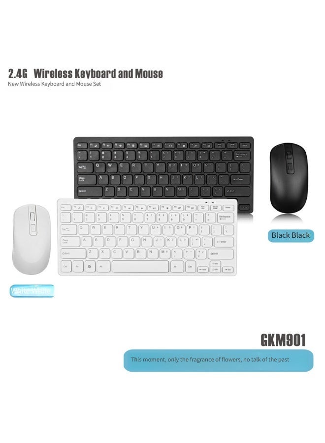 مجموعة كومبو لوحة مفاتيح وماوس لاسلكية، ماوس لليد اليمنى، USB لاسلكي 2.4 جيجا هرتز، متوافق مع الكمبيوتر الشخصي والكمبيوتر المحمول، أسود - Image 2