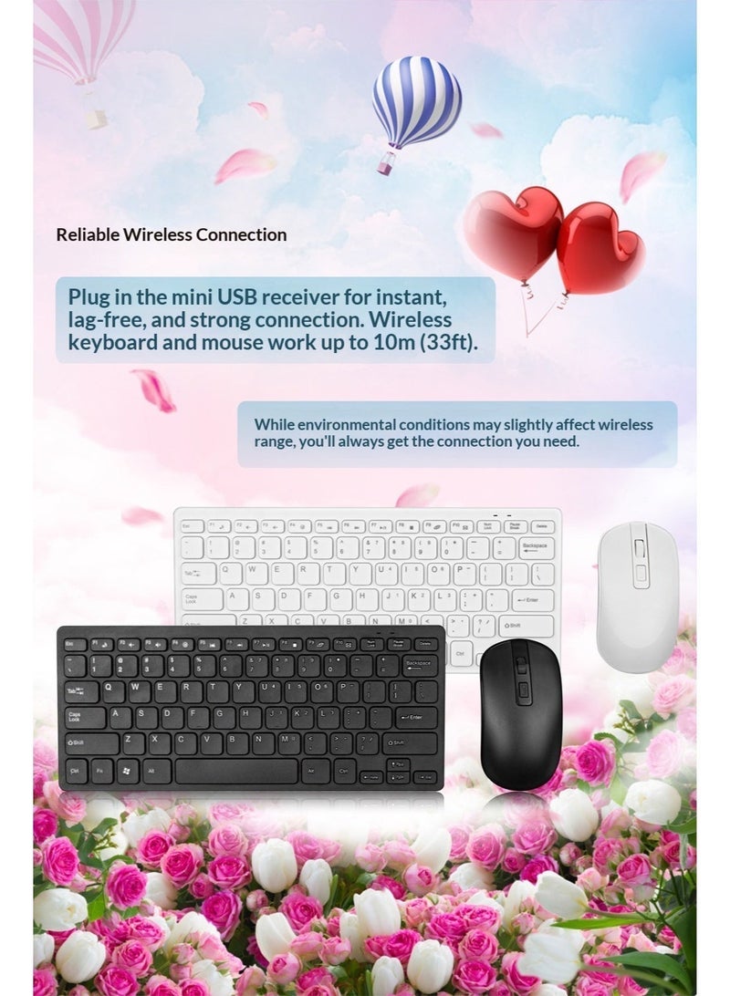 مجموعة كومبو لوحة مفاتيح وماوس لاسلكية، ماوس لليد اليمنى، USB لاسلكي 2.4 جيجا هرتز، متوافق مع الكمبيوتر الشخصي والكمبيوتر المحمول، أسود - Image 4