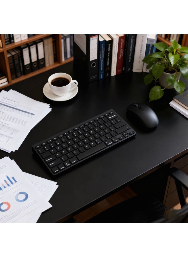 مجموعة كومبو لوحة مفاتيح وماوس لاسلكية، ماوس لليد اليمنى، USB لاسلكي 2.4 جيجا هرتز، متوافق مع الكمبيوتر الشخصي والكمبيوتر المحمول، أسود - Image 3