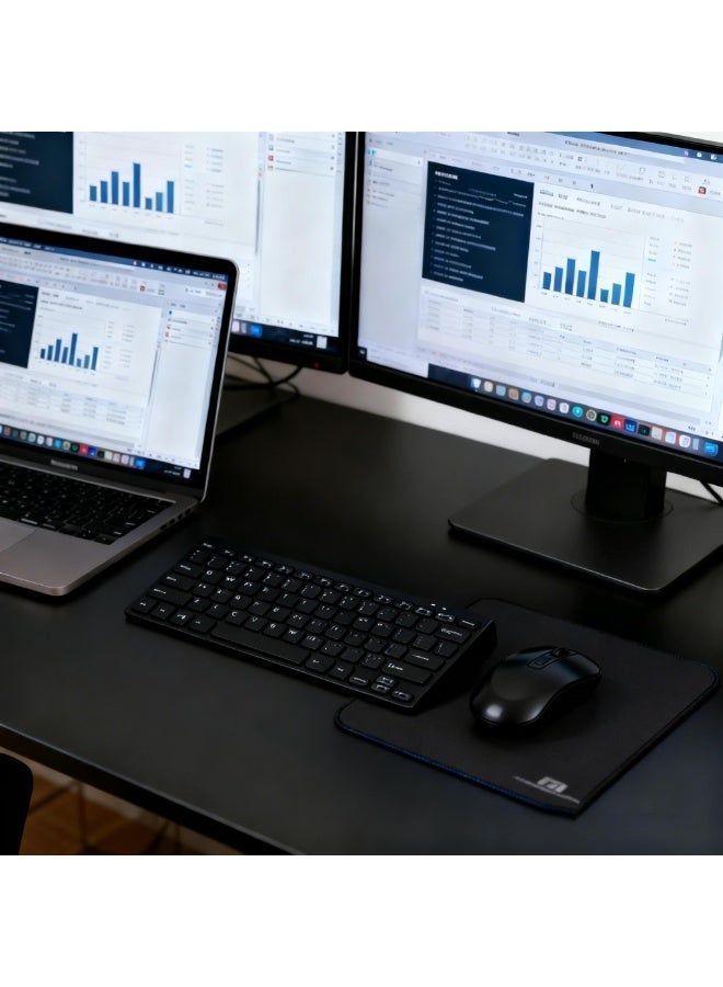 مجموعة كومبو لوحة مفاتيح وماوس لاسلكية، ماوس لليد اليمنى، USB لاسلكي 2.4 جيجا هرتز، متوافق مع الكمبيوتر الشخصي والكمبيوتر المحمول، أسود - Image 5