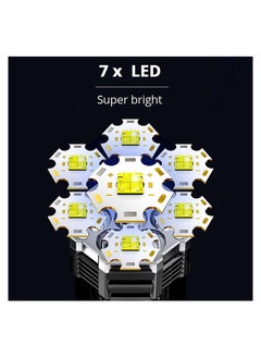 Y&D Super Bright LED Torch, Handheld Rechargeable Flashlight Camping Lantern Searchlight with Handle for Hunting Hiking Black  - Image 3