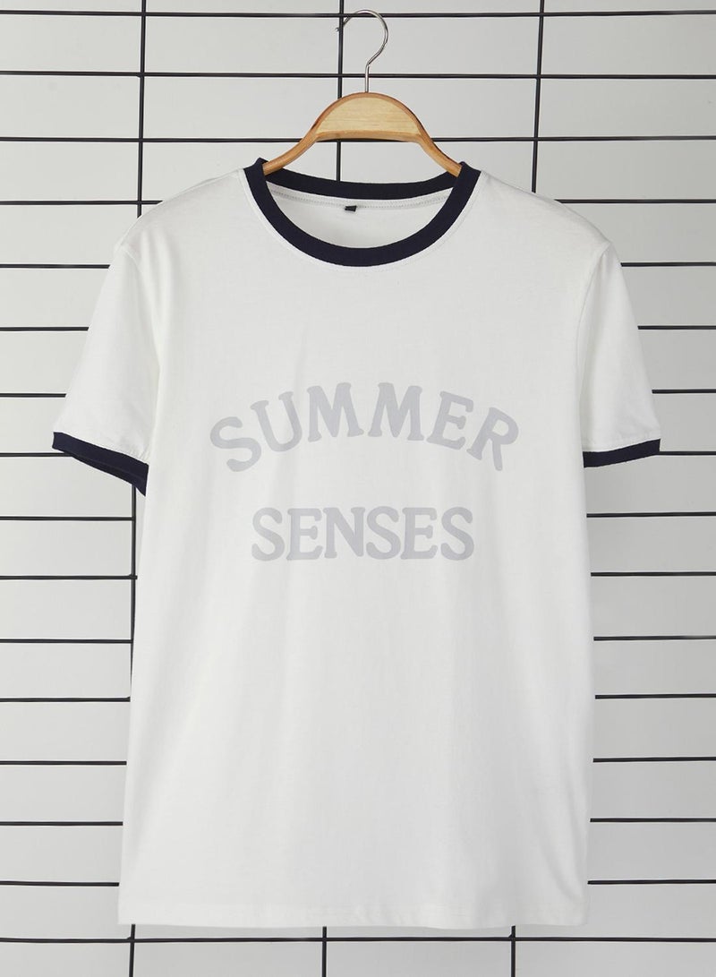 trendyol Men's White Printed T-shirt - Image 1
