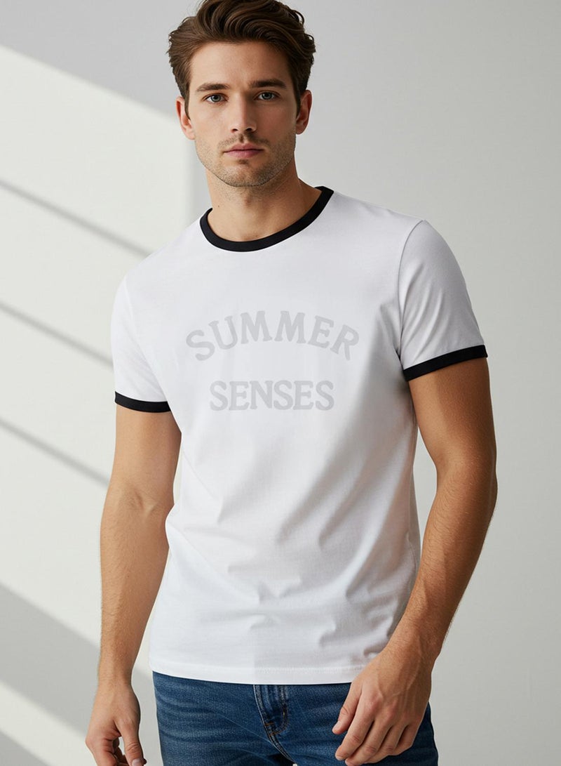 trendyol Men's White Printed T-shirt - Image 2