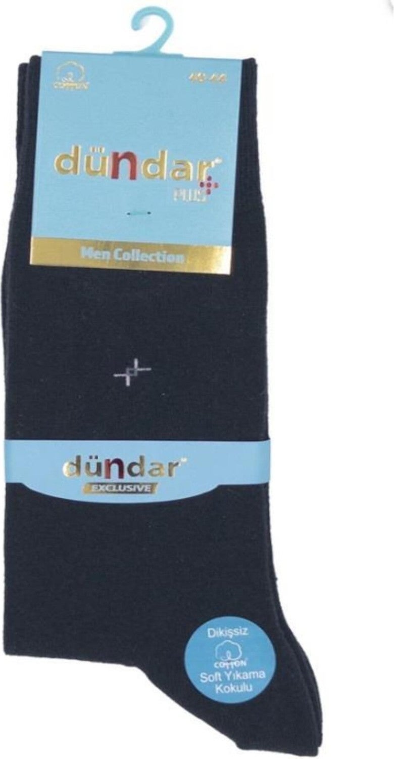 Dündar Çorap Dundar Socks Plus Men's Lycra Socks Navy Blue 12 5527
