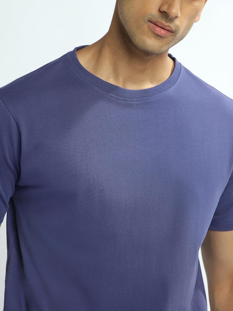 NOBERO Men's Cotton Regular Fit T-Shirt in Blue - Image 5