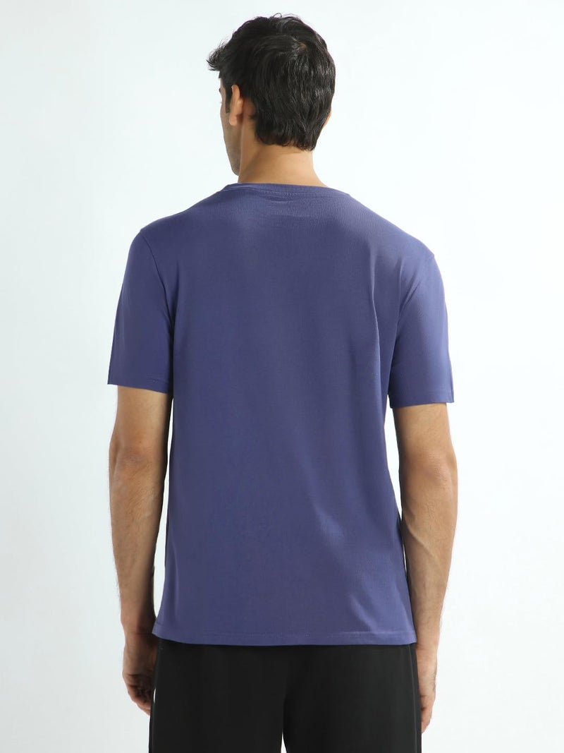 NOBERO Men's Cotton Regular Fit T-Shirt in Blue - Image 4