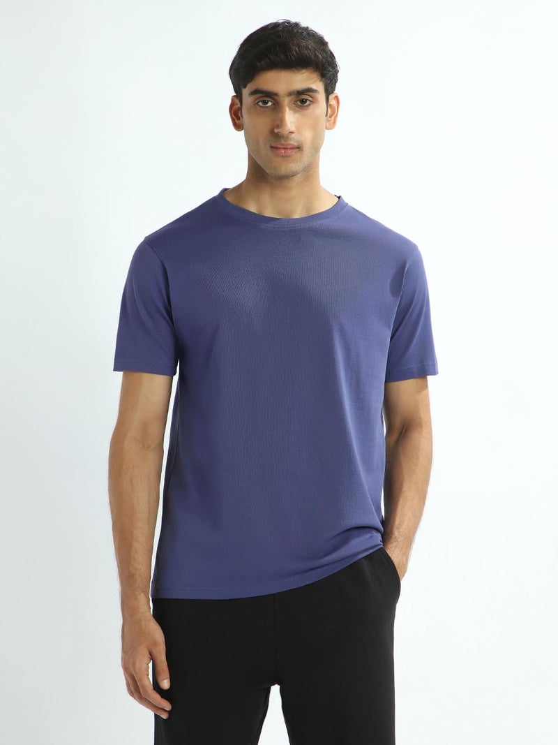 NOBERO Men's Cotton Regular Fit T-Shirt in Blue - Image 2