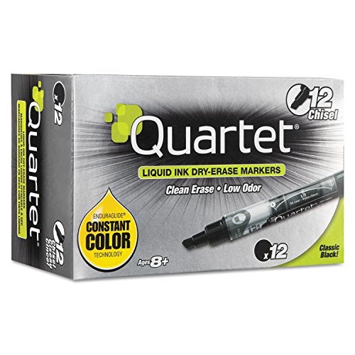 Quartet Dry Erase Markers, Whiteboard Markers, Chisel Tip, EnduraGlide, White Board Dry Erase Pens for Teachers, Home School & Office Supplies, Black, 12 Pack (5001-2M) - Image 1