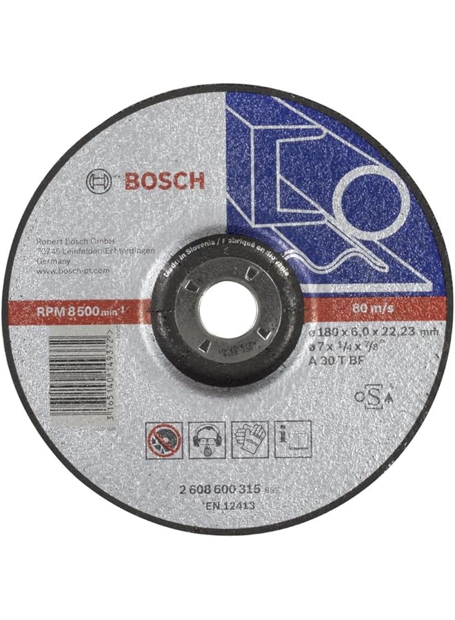 بوش خبير لقرص طحن المعادن للمطاحن ذات الزوايا الصغيرة قطعة واحدة قطر 180 ملم وسمك 6.00 ملم - Image 1