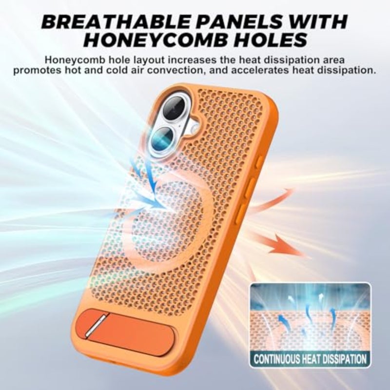 for Magnetic Heat Dissipation case for, for MagSafe, Coolingf Drop Protection, Adjustable Kickstand case, Ice Armour Cool Matte Material - Image 2