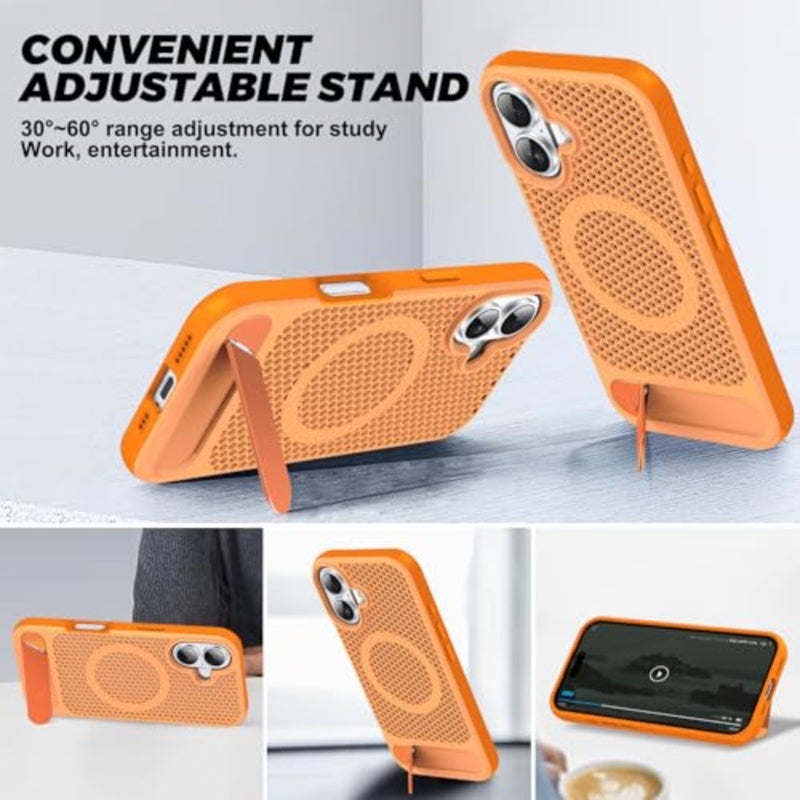 for Magnetic Heat Dissipation case for, for MagSafe, Coolingf Drop Protection, Adjustable Kickstand case, Ice Armour Cool Matte Material - Image 3