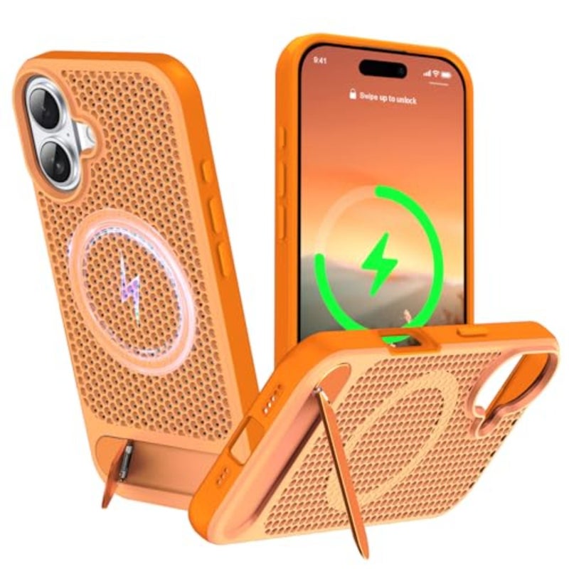 for Magnetic Heat Dissipation case for, for MagSafe, Coolingf Drop Protection, Adjustable Kickstand case, Ice Armour Cool Matte Material - Image 1