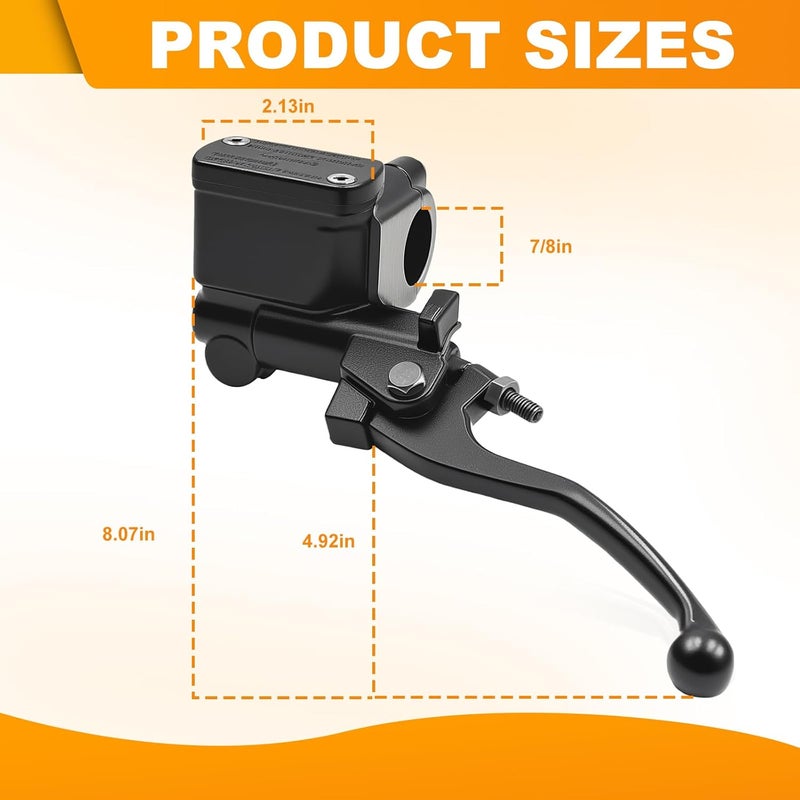 Triumilynn 7/8" Right Front Brake Master Cylinder Perch Replacement for Hon-da CR125R CR250R CR500R CRF250R CRF450R CRF250X CRF450X (Black) - Image 3