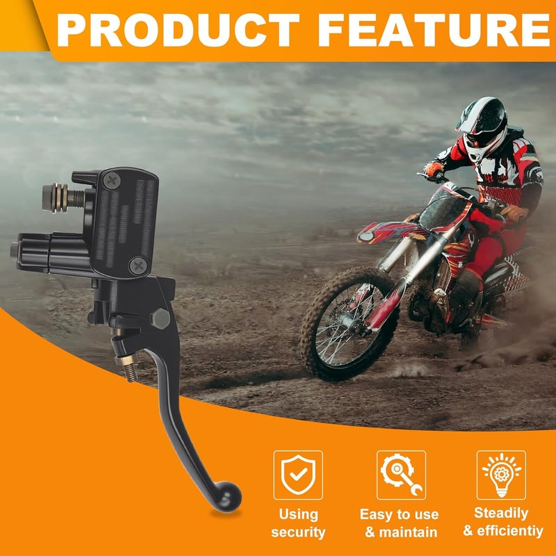 Triumilynn 7/8" Right Front Brake Master Cylinder Perch Replacement for Hon-da CR125R CR250R CR500R CRF250R CRF450R CRF250X CRF450X (Black) - Image 2