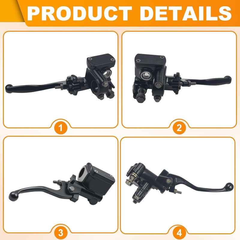 Triumilynn 7/8" Right Front Brake Master Cylinder Perch Replacement for Hon-da CR125R CR250R CR500R CRF250R CRF450R CRF250X CRF450X (Black) - Image 4