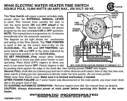 Intermatic مؤقت سخان الماء الكهربائي Intermatic WH40، رمادي - Image 5