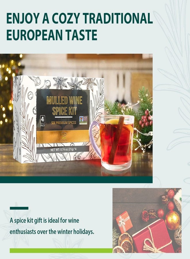 Soeos Mulled Wine Spice Kit, 2.96 oz (0.74 oz*4), Six Premium Spices, Mulled, Wine Spice Kit, Cooking Gadgets Holiday Gifts, Wine Gifts for Women, Christmas Gift Ideas - Image 5