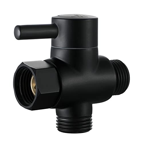 Brass Shower Arm Diverter Valve for Hand Held Showerhead and Fixed Spray HeadG 12 3Way Bathroom Universal Shower System Replacement Part Matte Black