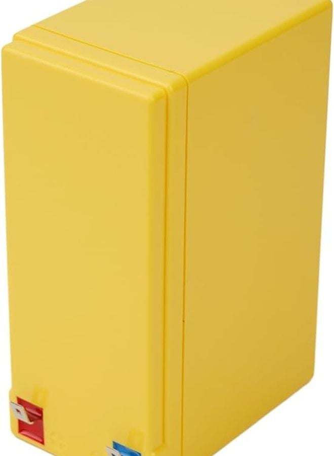 حامل صندوق بطارية ABS أصفر 12 فولت 7 أمبير/ساعة 3x7 فتحة مع شريط نيكل مقاس داخلي وخارجي - Image 4