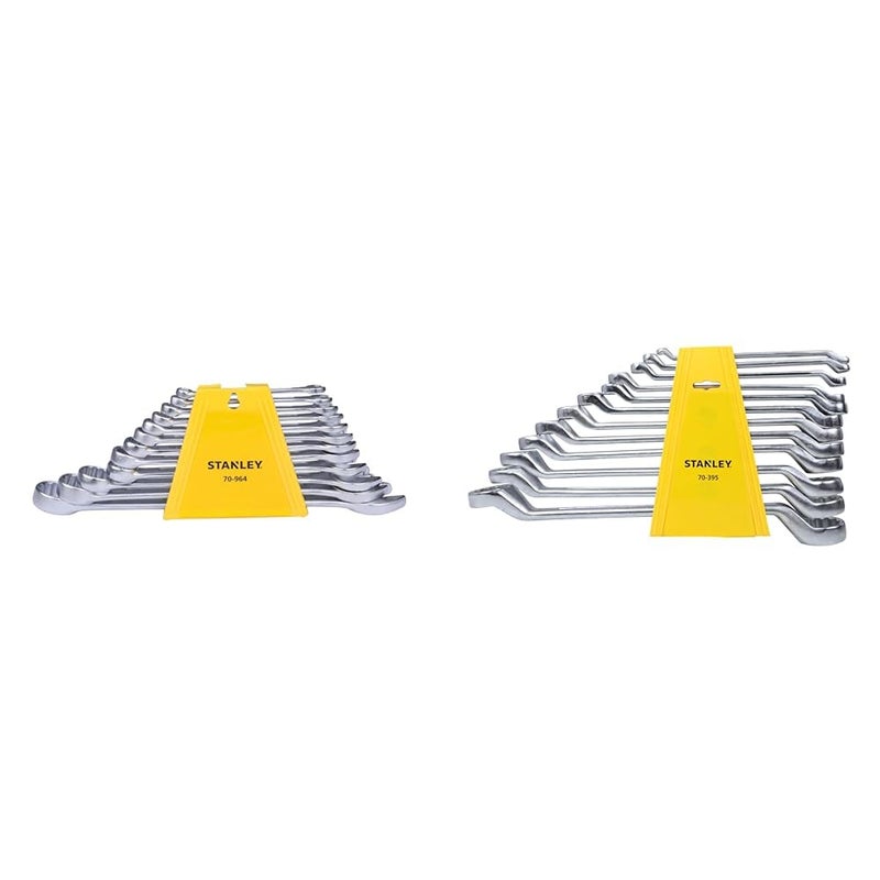 Stanley STANLEY 70964E 12Piece Chrome Vanadium Steel Combination Spanner Set with MaxiDrive System Anti  - Image 1