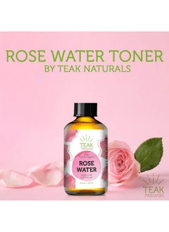 teak naturals ROSE WATER TONER by Teak Naturals, 100% Organic Natural Moroccan Rosewater (Chemical Free) 4 oz  - Image 2