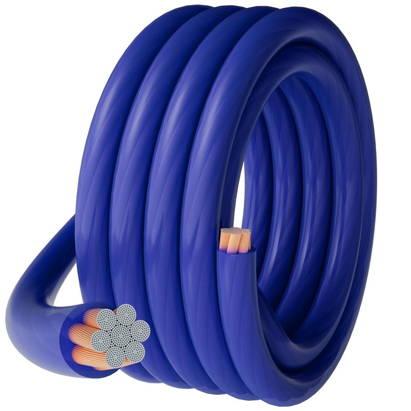 HIFIND 4 Gauge 4 AWG 15 Ft Blue Power/Ground Wire Cable, True Spec Transparent Flexible Soft Touch Welding Battery Cable for Car Audio, Speaker, Solar, Marine, Generator, Automotive, RV - Image 1