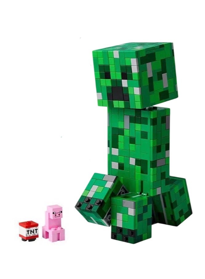 general Minecraft Creeper building block toy set assembled figurines for room decoration can be given as gifts to fans and friends - Image 1
