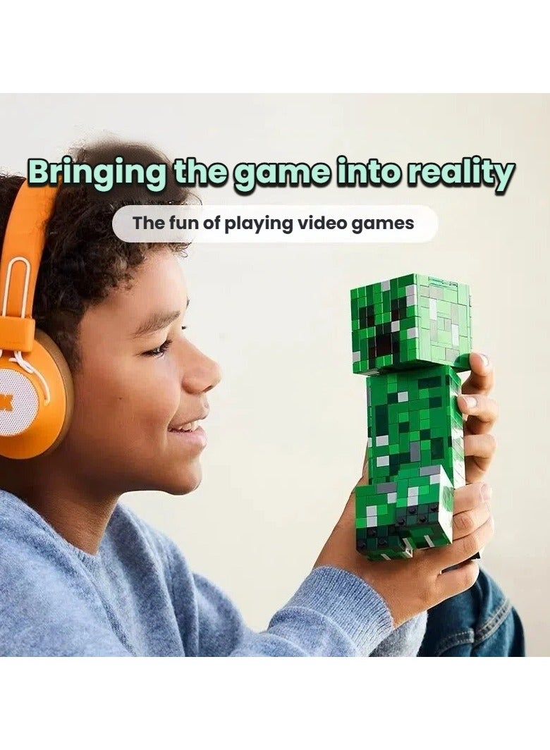 general Minecraft Creeper building block toy set assembled figurines for room decoration can be given as gifts to fans and friends - Image 3