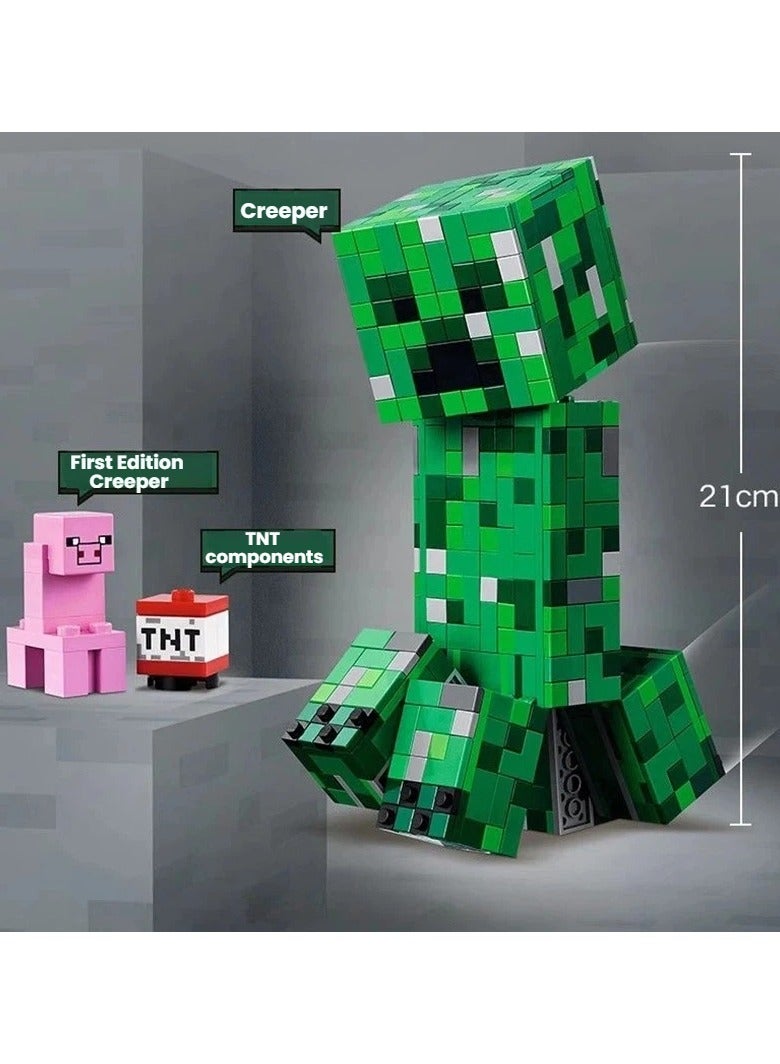 general Minecraft Creeper building block toy set assembled figurines for room decoration can be given as gifts to fans and friends - Image 2