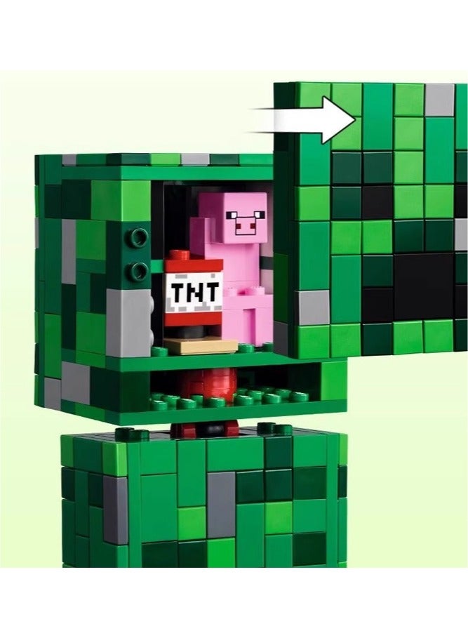 general Minecraft Creeper building block toy set assembled figurines for room decoration can be given as gifts to fans and friends - Image 4