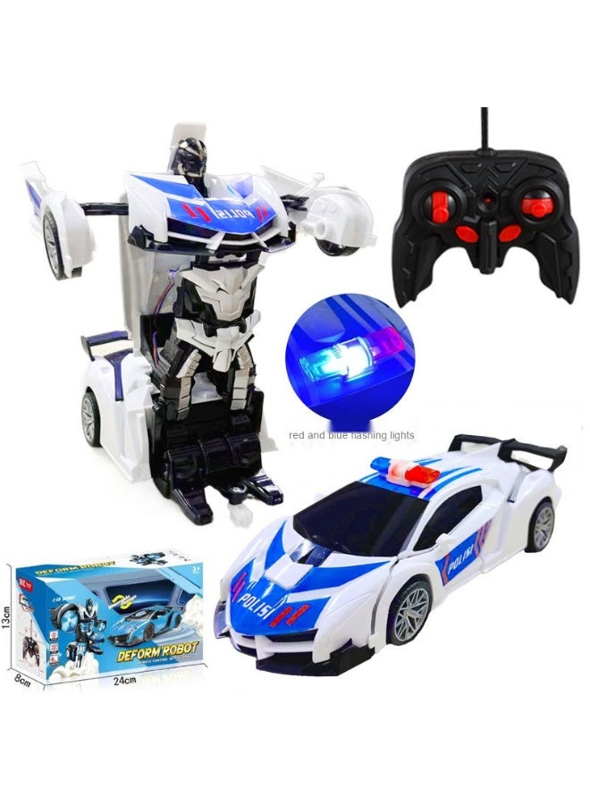 Transforming Remote Control Car - Kids Racing Police Model 