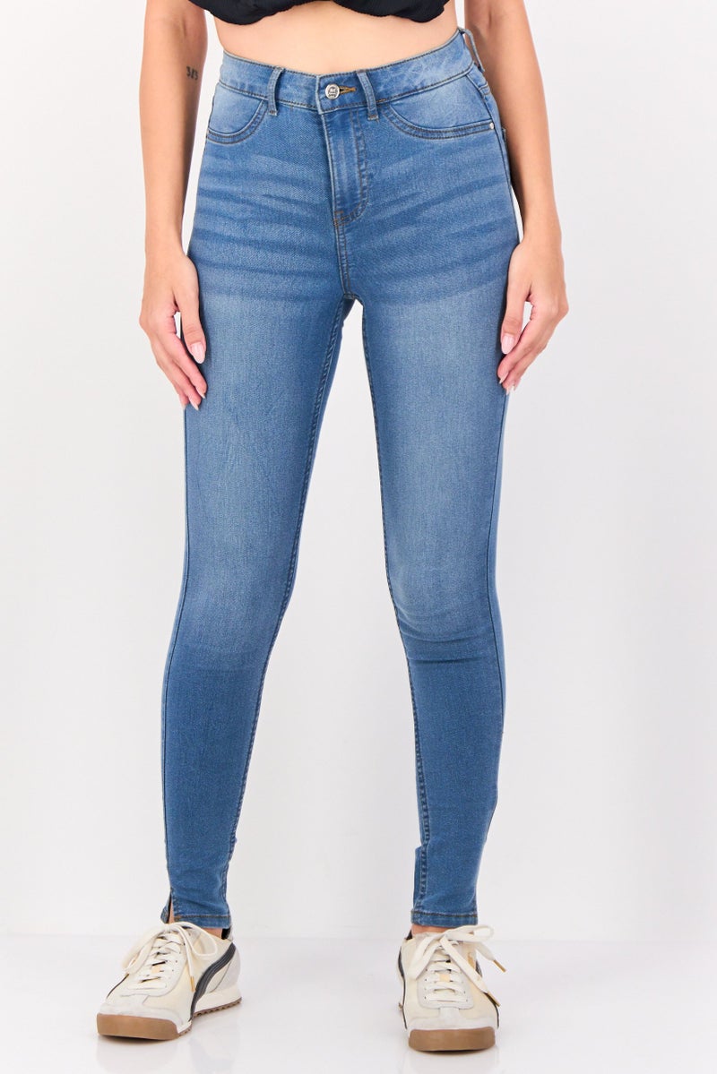 ONLY Jdy By Only Women Skinny Fit Solid Stretchable Jeans, Blue - Image 1