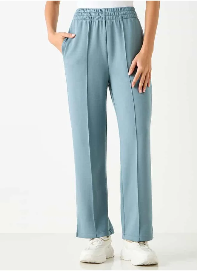 ADOT Track Pants with Elasticated Waistband and Pockets