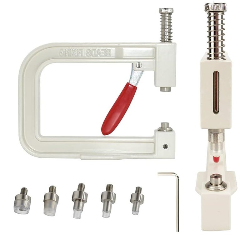 Kwizy Pearl Beads Setting Punching Machine Hand Press for Fabric Dress Clothes Craft DIY Hand Tools Pack of 1 Machine - Image 1