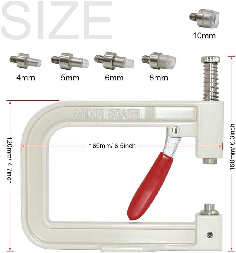 Kwizy Pearl Beads Setting Punching Machine Hand Press for Fabric Dress Clothes Craft DIY Hand Tools Pack of 1 Machine - Image 3