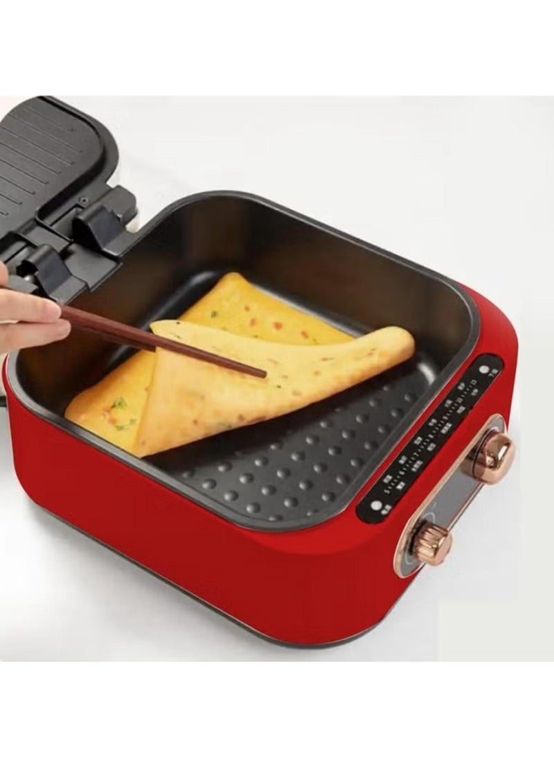 DENX DX3421 Electric Multi‑Cooker & Grill – 1800 W, 2.5 L, Non‑Stick Red - Image 5