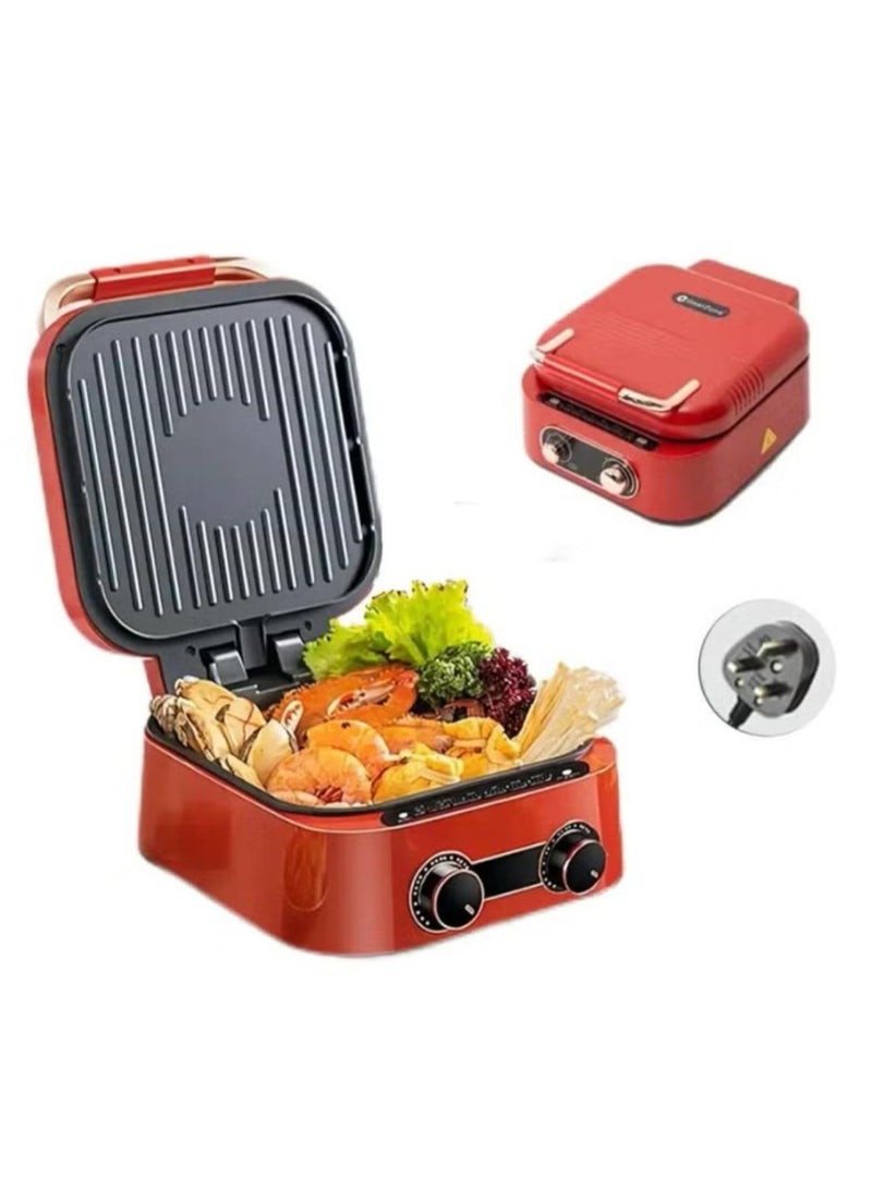 DENX DX3421 Electric Multi‑Cooker & Grill – 1800 W, 2.5 L, Non‑Stick Red - Image 1