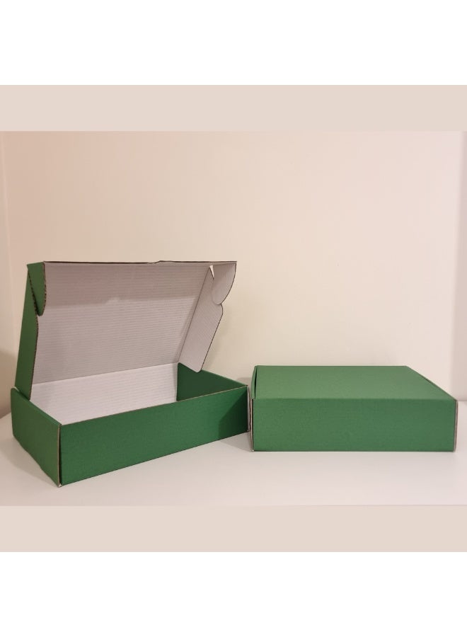 Corrugated Shipping Boxes 37x28.8x9.7 CM Pack of 20, Cardboard Mailer Boxes for Small Business, Easy Fold Kraft Packaging Boxes, No Tape Required, Shipping Packaging for E-Commerce, Gifts, Crafts and Storage(Green) - Image 4