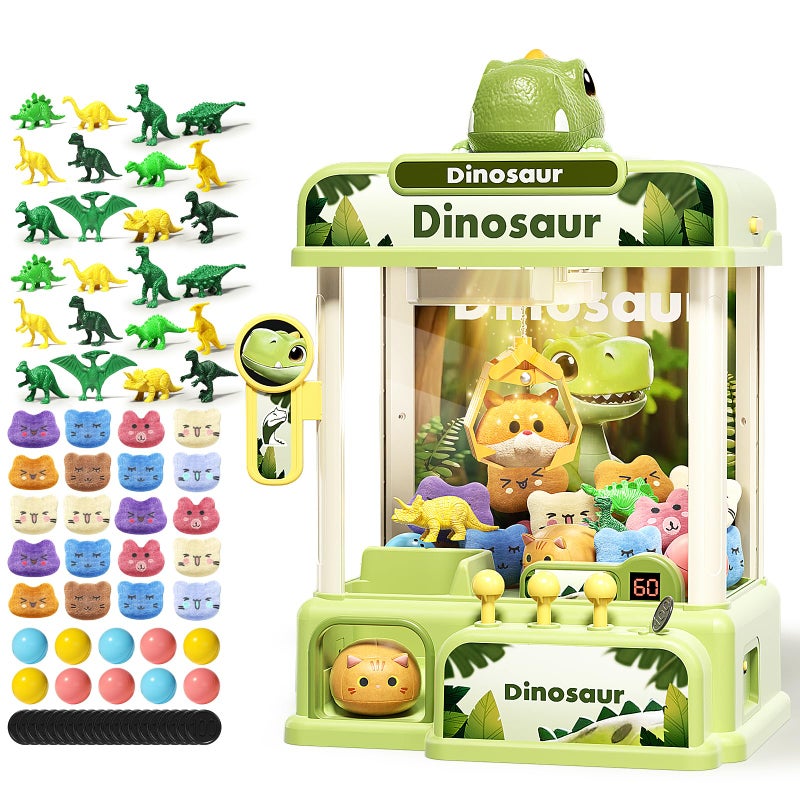 STACTCUTE 78PCS Large Dinosaur Claw Machine for Kids, No Assembly Required - Electronic Arcade Game with Music & Lights, Vending Machine Toy Prize Dispenser - Birthday Gift for Boys & Girls Age 3+ - Image 1