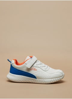 Boys Panelled Sports Shoes with Hook and Loop Closure