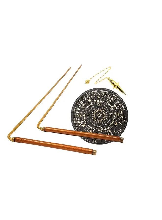 Solid Brass Copper Dowsing Rods Set with Pendulum Mat Model B for Spiritual Energy - Image 2