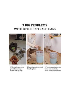 X spring Hanging Kitchen Trash Can 9L Plastic Collapsible Trash Can With A Pack Garbage Bag Foldable Simple Garbage Can With Garbage Bag Storage For Cabinet Kitchen Bedroom Bathroom White  - Image 4