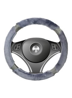 Agc Premium Quality 38cm Fluffy Steering Wheel Cover Medium Size Gray  - Image 5